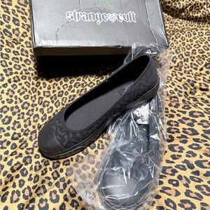 Strange Cvlt Women's Black Slip-On Ballet Flats